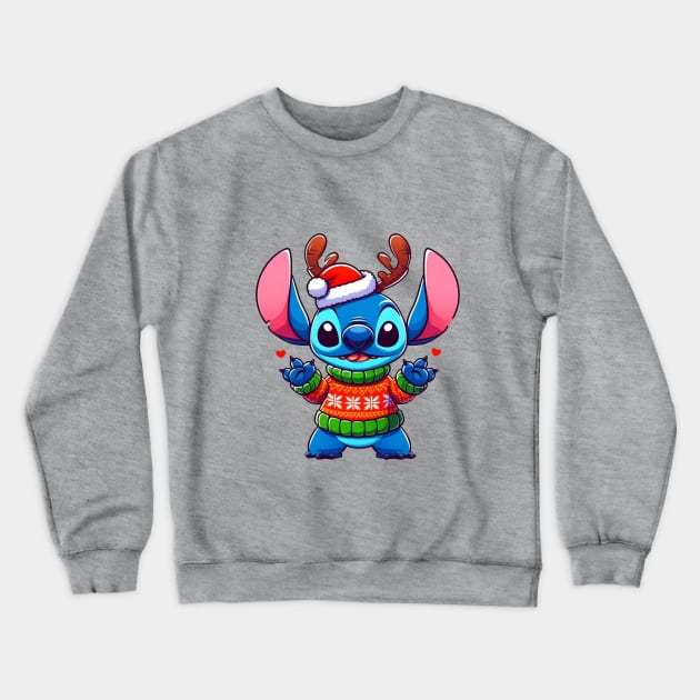 Happy New Year Stitch Crewneck Sweatshirt by BukovskyART